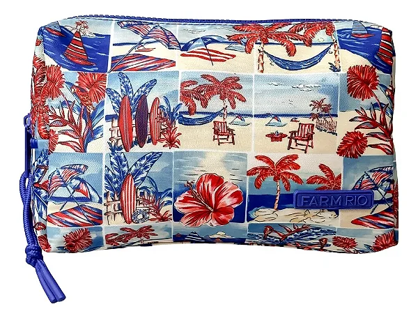 Nécessaire Ora Bolas Média – Estampa Diário De Verão Navy FARM