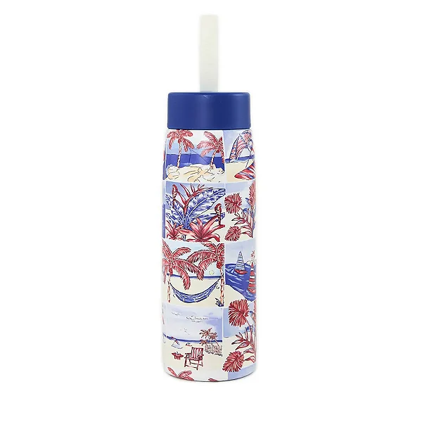 Garrafa Térmica Farm Que Sede 750ml – Estampa Diário De Verão Navy