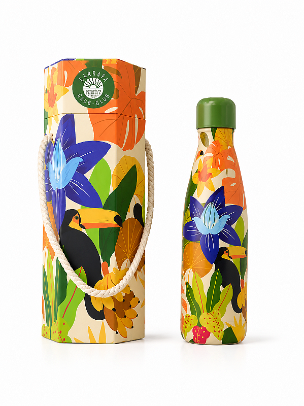 Garrafa Térmica Farm Glub Glub 500ml – Estampa Bossa Tucano Farm