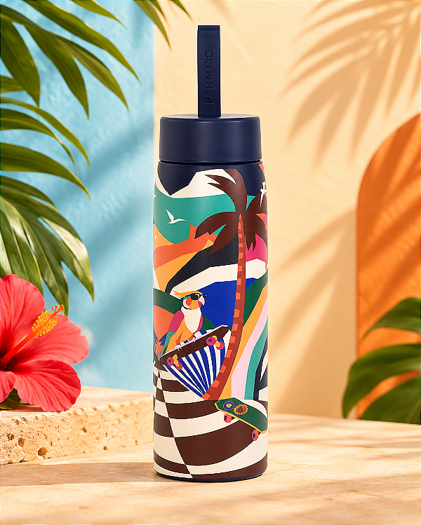 Garrafa Térmica Farm Que Sede 750ml – Estampa Calopsita Skate