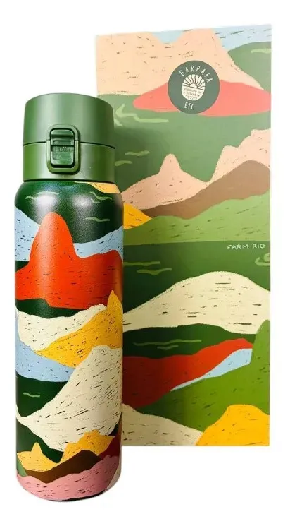 Garrafa Térmica Farm Etc 850ml – Estampa Relevo Carioca FARM