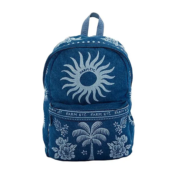 Mochila Farm Xodó – Estampa Jeans Lenço Tropical FARM