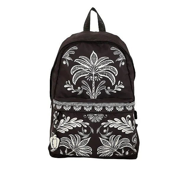 Mochila Farm Xodó – Estampa Coqueiro Sereno Preto FARM