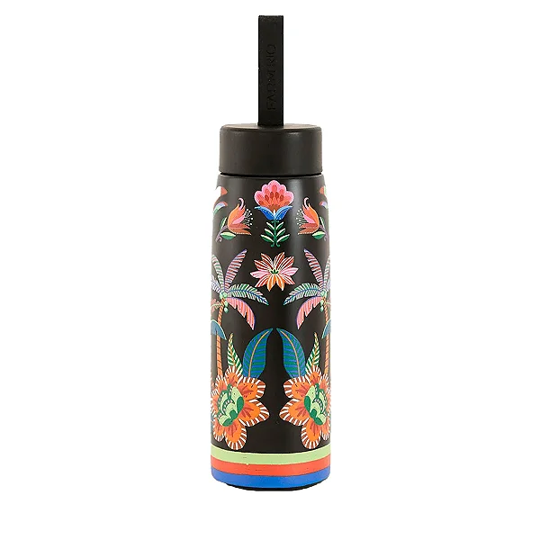 Garrafa Térmica Farm Que Sede 500ml – Estampa Jardim Tropical