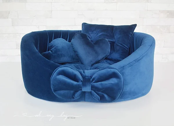 Cama Europa Veludo Azul- Oh My Dog
