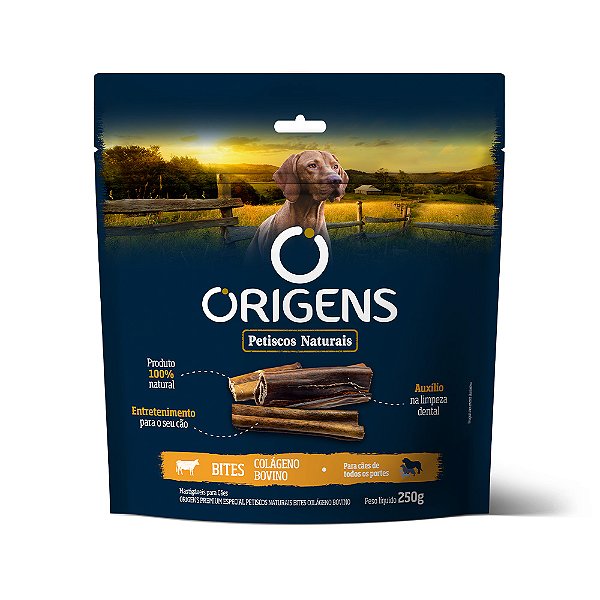 Petisco Origens Bites Colágeno Bovino para Cães 250g