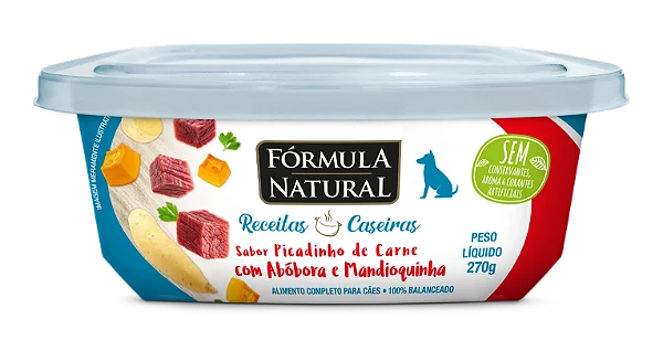 Fórmula Natural Receitas Caseiras Cães Adultos Picadinho de Carne com Abóbora e Mandioquinha