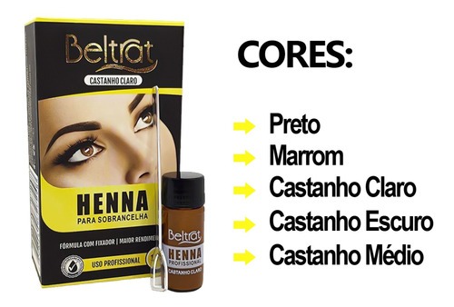 Henna Profissional Para Sobrancelha 1,25g - Beltrat