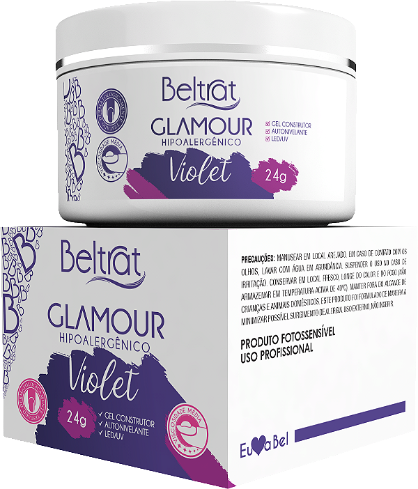 Gel Glamour Hipoalergênico Violet Autonivelante - Beltrat 24g