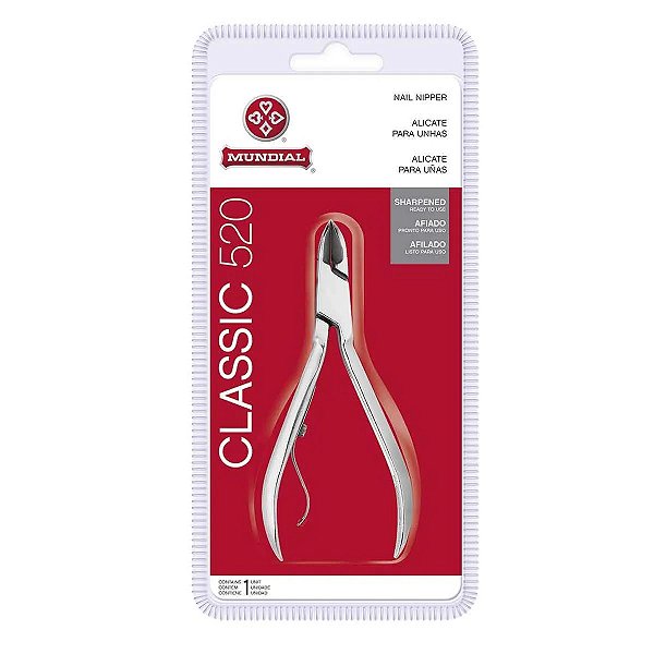 Alicate de Unha Classic 520 Aço Carbono Niquelado - Mundial
