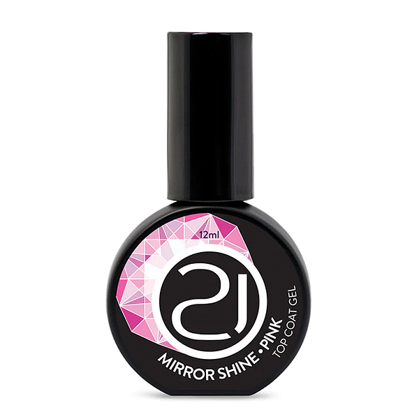 Top Coat Mirror Shine PINK 12ml - Nails 21