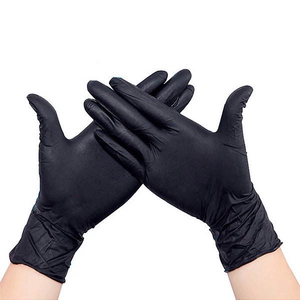 Luva Nitrilo LatexFree Black Preta - 100 und - UniGloves