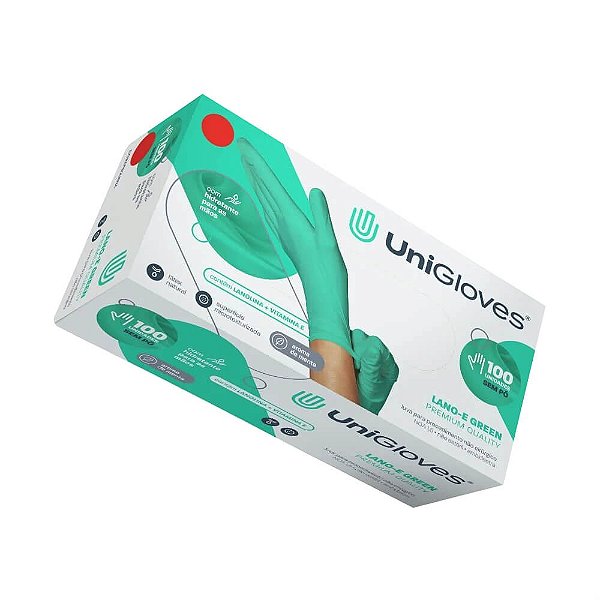 Luva Látex sem Pó Lano - E - 100 und - UniGloves
