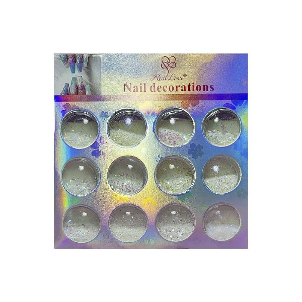Kit Glitter Brancos para Decoração - Real Love
