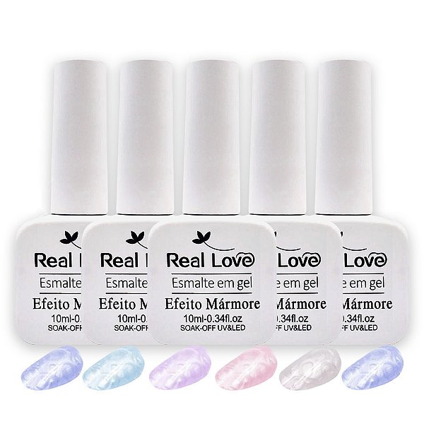 Esmalte Em Gel Efeito Mármore SOAK-OFF UV&LED 10ml - Real Love