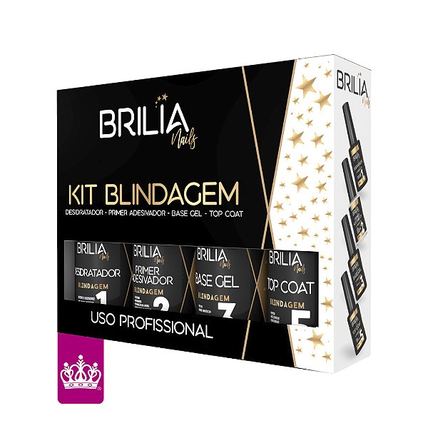 Kit Blindagem Das Unhas Preparadores E Gel Capa Base - Brilia Nails