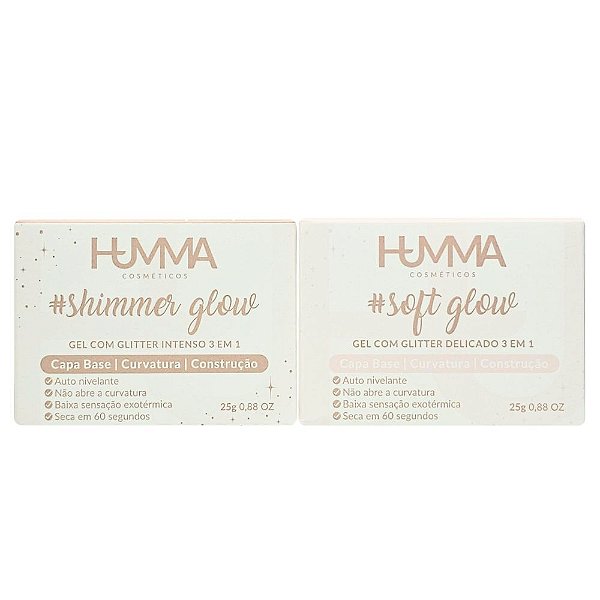 Gel com Glitter para Alongamento 25g - 3 em 1 - Humma