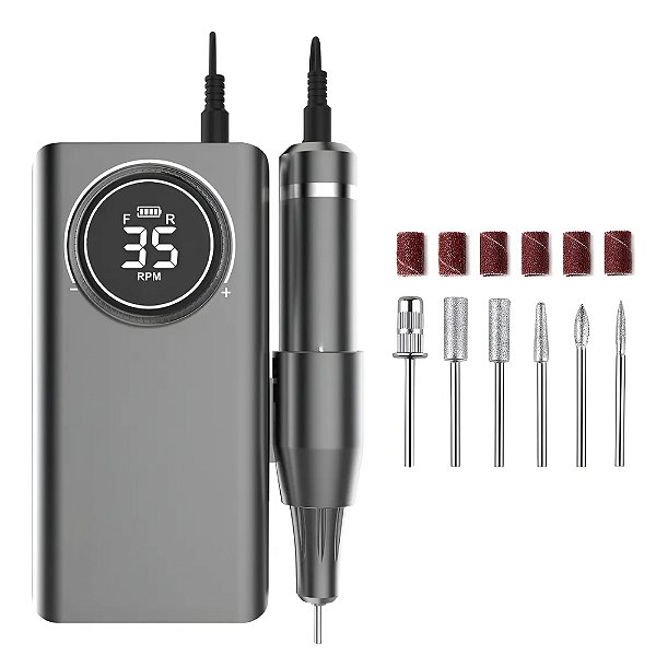 Lixadeira de Unha Elétrica Profissional YM-602 45.000 RPM – Portátil e Recarregável