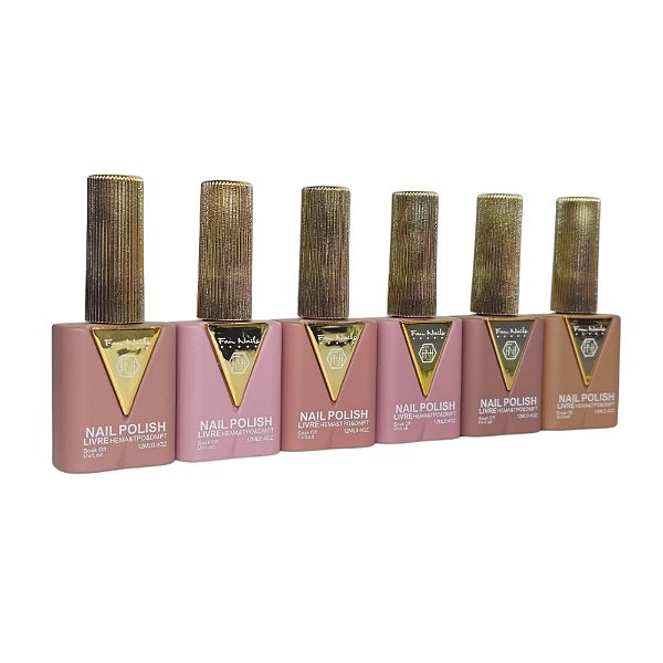 Kit Esmalte em Gel Coleção Nude Essencial 6 Und (Sem TPO) - Fan Nail