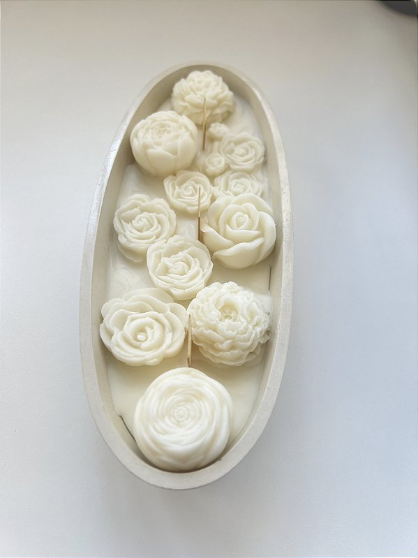 Vela aromática flores