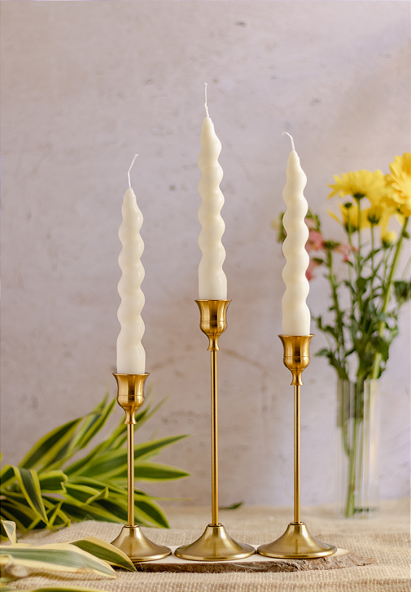 Velas para castiçal espiral kit com 3