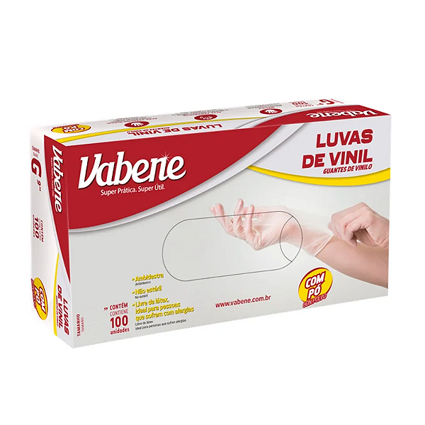 Luvas Vinil Vabene Com Po Cx.100un