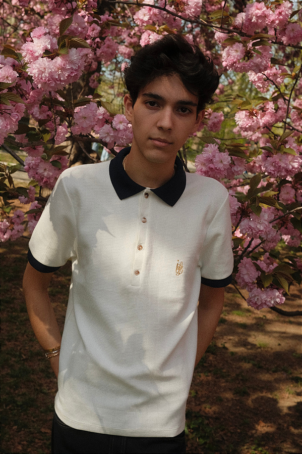 Polo com Gola Retilínea Marinho IAGO