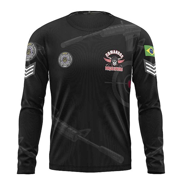 Camiseta Manga Longa Comandos Forças Especiais