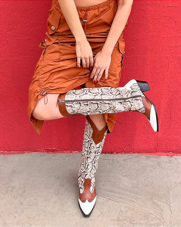 bota texana vegana FW SNAKE HIGH