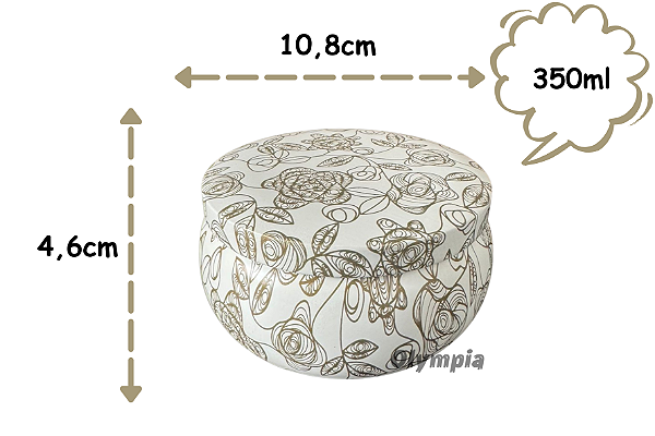 Lata Rosas Pérola e Dourado Fosco 350ml