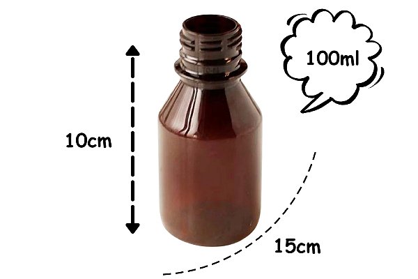 Frasco Pet Âmbar G28 100ml c/ Tampa Lacre Black