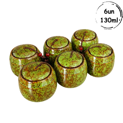 6un Cerâmica Chinesa Verde 130ml