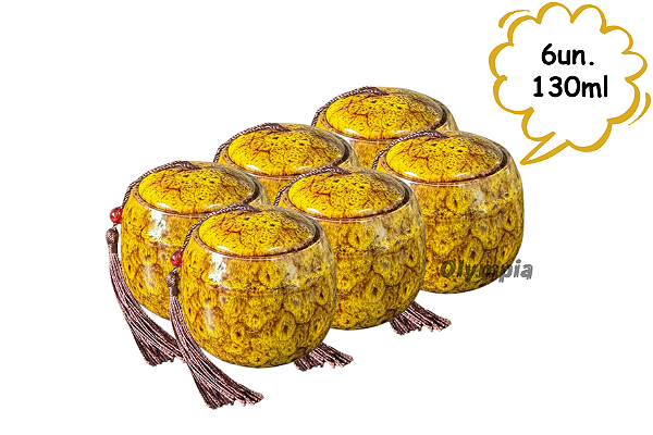 6un Cerâmica Chinesa Amarelo 130ml