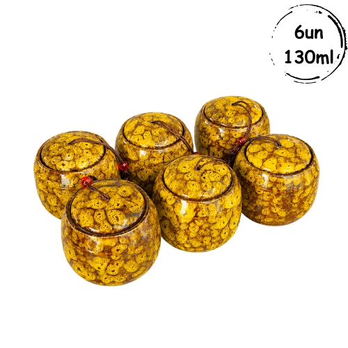 6un Cerâmica Chinesa Amarelo 130ml