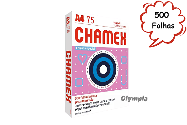 500 FOLHAS papel A4 Chamex 75g