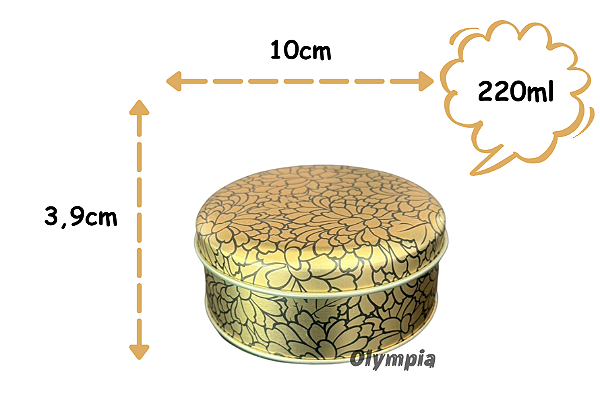 Lata Dálias Dourado e Preto Fosco 220ml