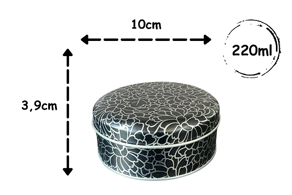 Lata Dálias Prata e Preto Fosco 220ml