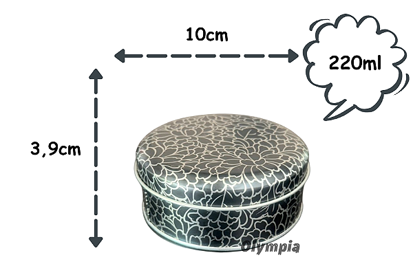 Lata Dálias Prata e Preto Fosco 220ml