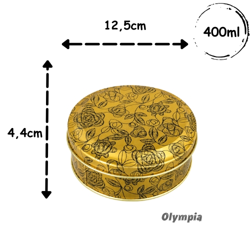 Lata Rosas Dourado e Preto Fosco 400ml