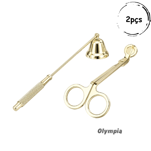 Kit Tesoura aparador e Abafador Sino de pavio Gold Olympia