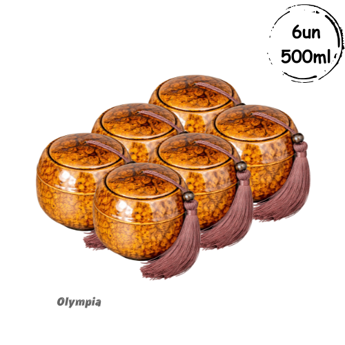 6un Cerâmica Chinesa Laranja 500ml