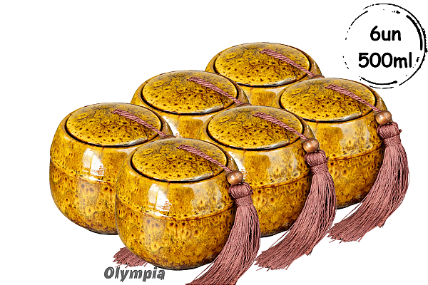 6un Cerâmica Chinesa Amarelo