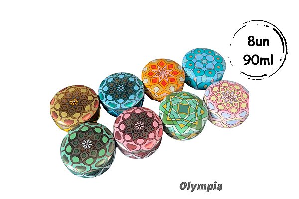 8 Latas Mosaico cores variadas 90ml