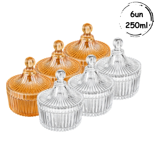 6 Pote Bomboniere Meslcado 250ml
