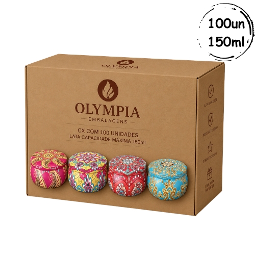 100un Latas Mandala Metalizadas 150ml C04