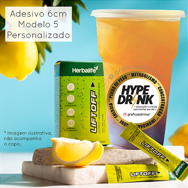 Adesivos Hype Drink (Diversos Modelos) 6cm em vinil - PERSONALIZADO - REF 8011