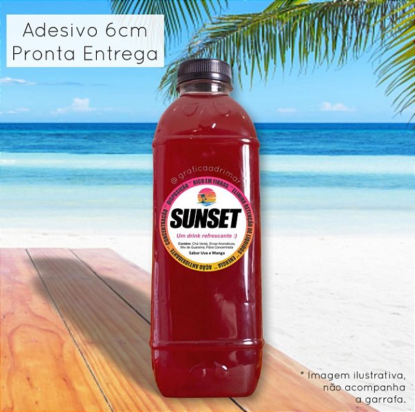Adesivo Sunset 6cm Pronta Entrega - Modelo litrão (REF 8000)