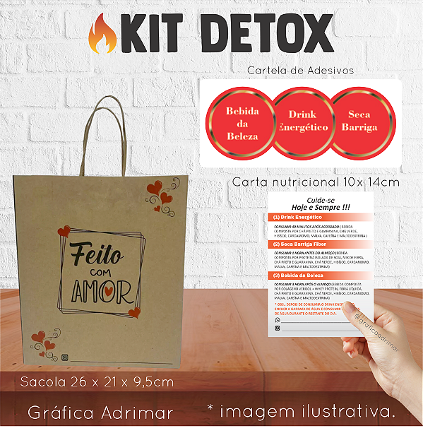 Kit Detox(Sacola + Carta + Adesivos) - REF 5007