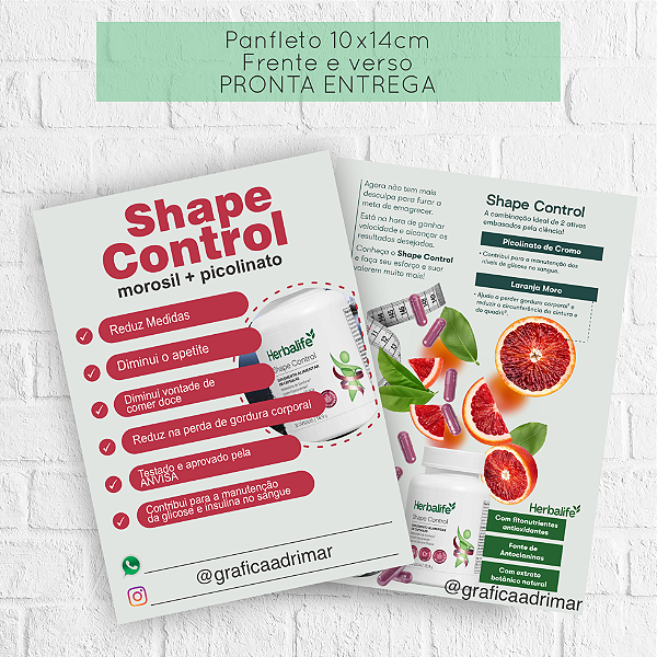 Panfleto Shape Control 10x14cm PRONTA ENTREGA - REF 10021