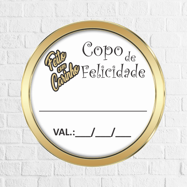 Adesivo Copo da Felicidade 4,5cm - REF 1002